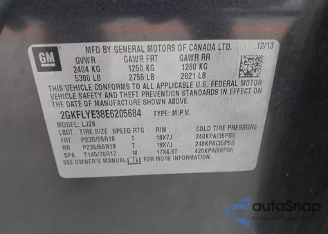 2014 GMC Terrain Slt-2 from USA, damaged, VIN 2GKFLYE38E6205684